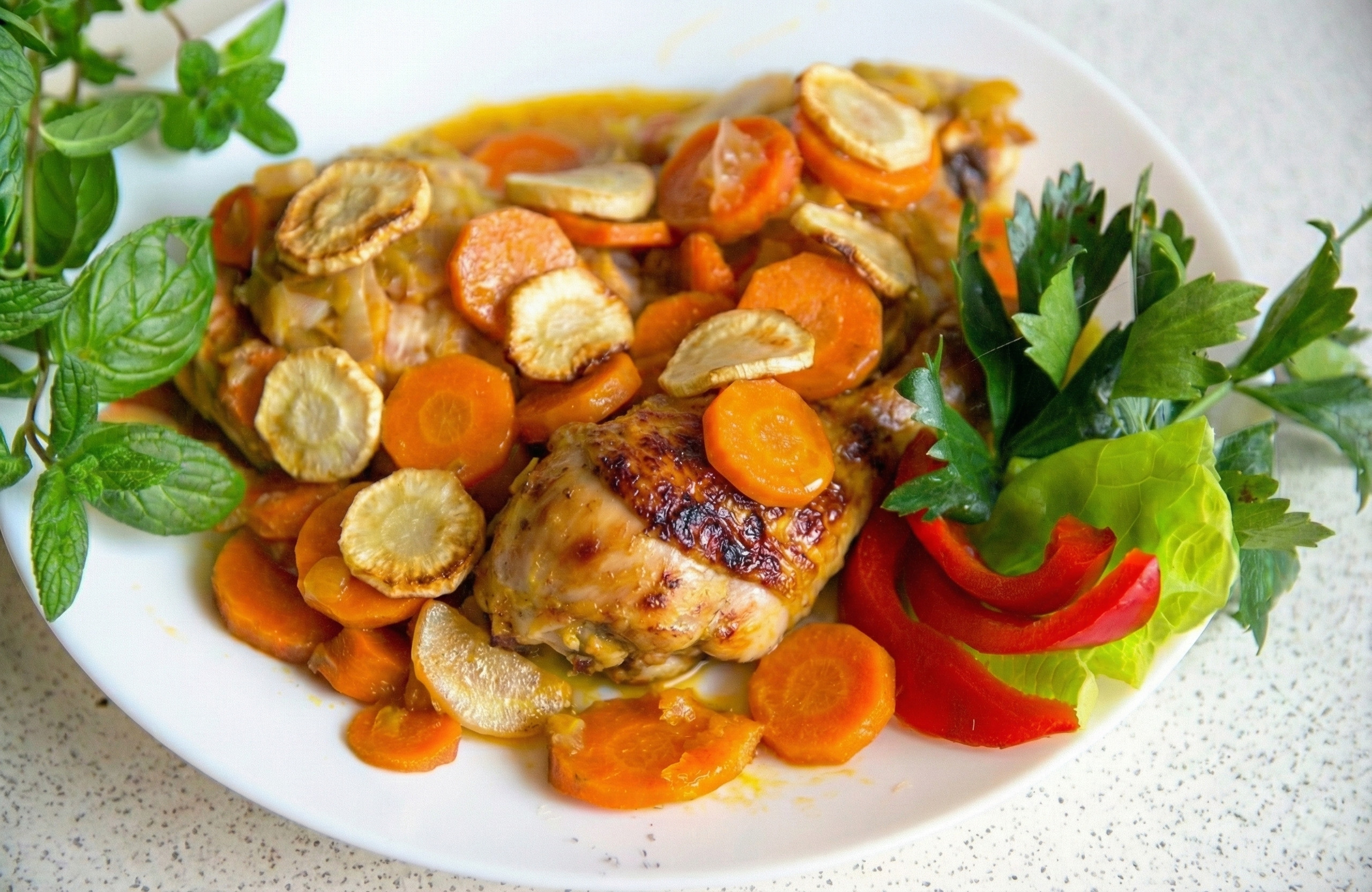 Kurczak pieczony z warzywami