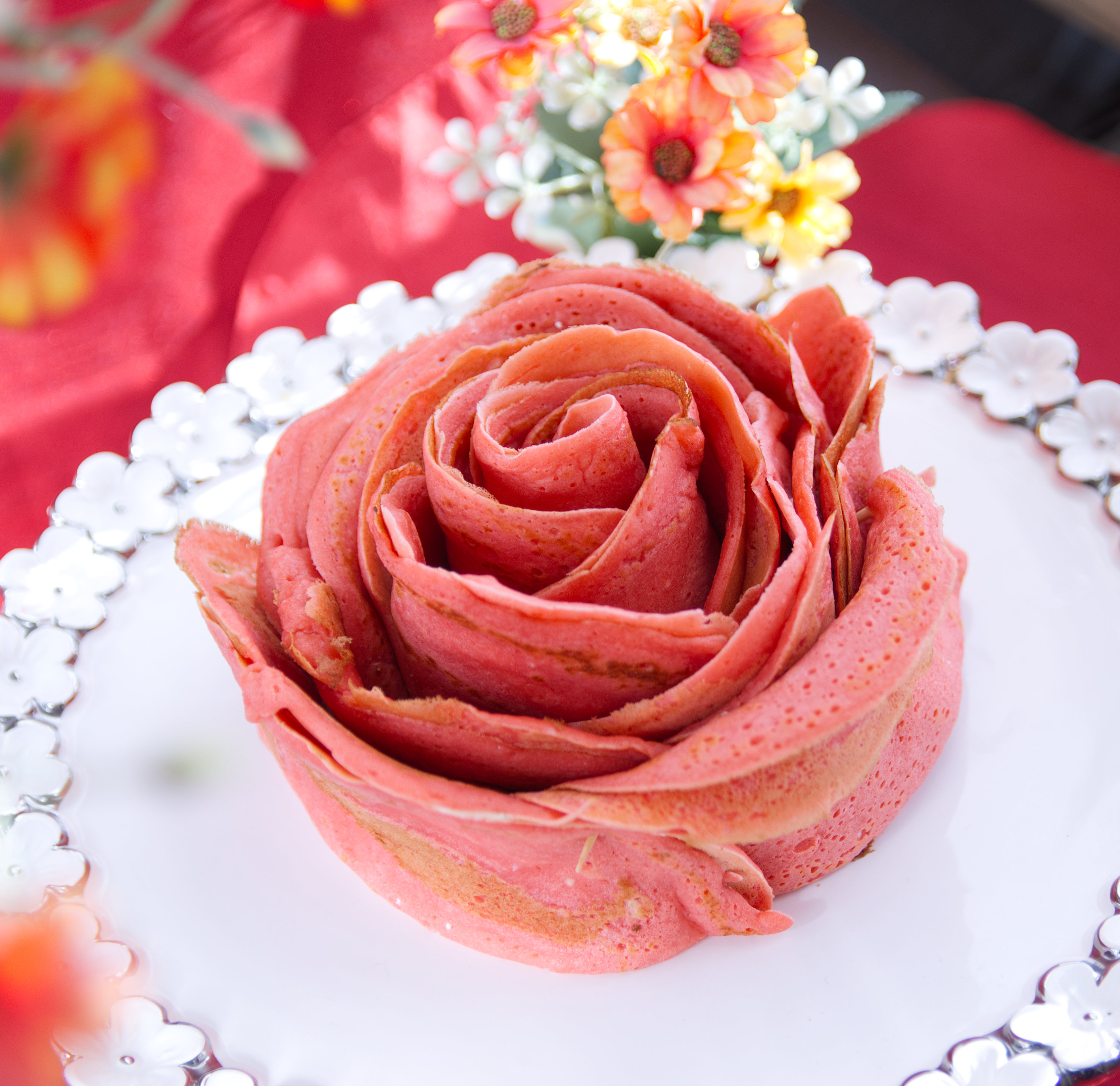 Róża z naleśników – na Dzień Babci lub walentynki